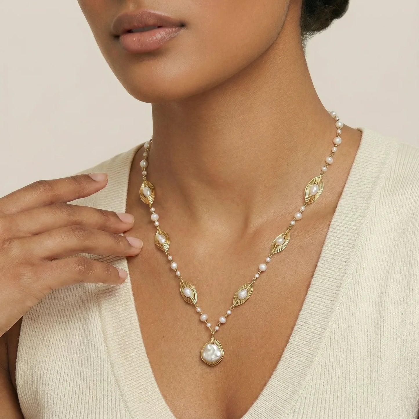 Baroque Pearl Garden Necklace
