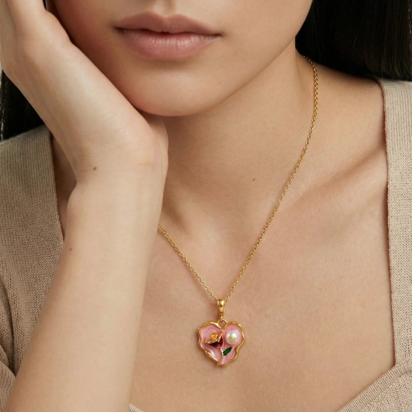 Rose Garden Heart Necklace